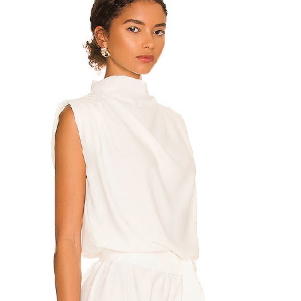 X REVOLVE Fabienne Jumpsuit Amanda Uprichard SMALL Ivory  RETAIL $216